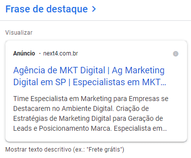 criando extensao de frase destaque criando extensao de frase destaque