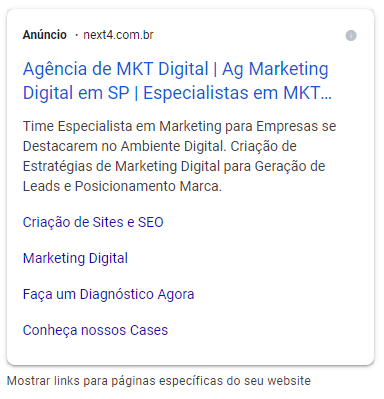 criando extensao de sitelinks criando extensao de sitelinks