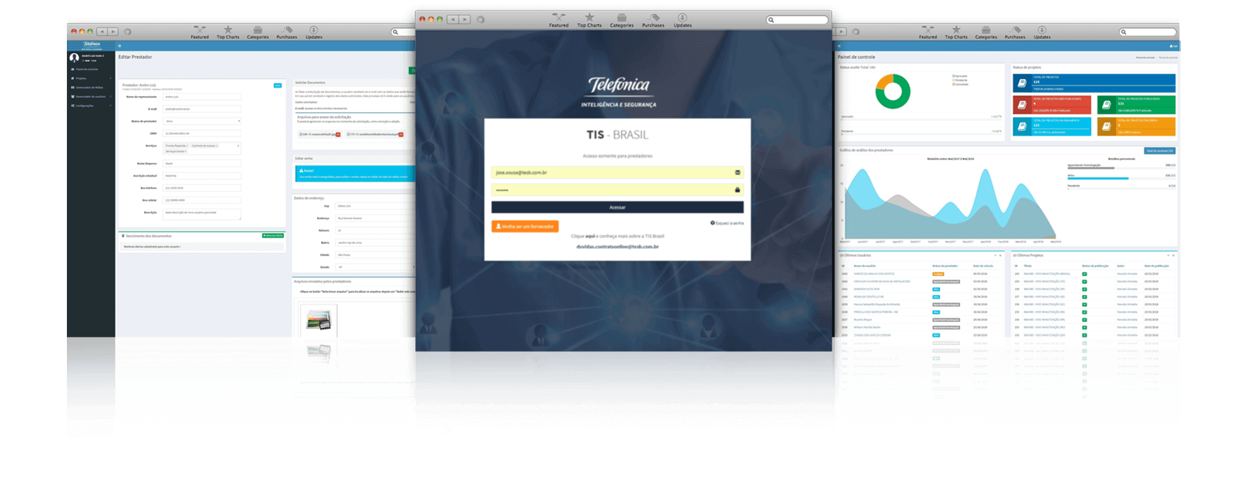 Sistema Grupo Telefônica desenvolvido pela Agência Nova